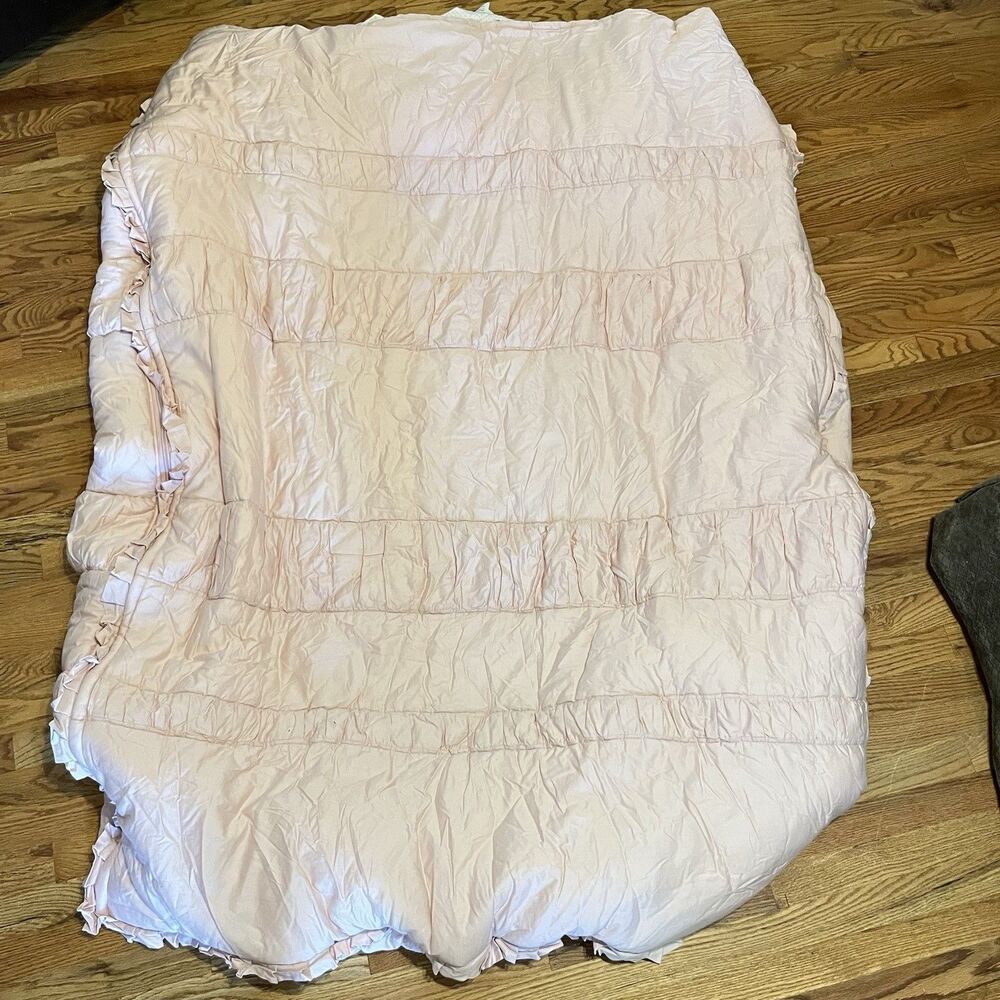 Full Size Beddy's bed-ease Zip Bedding MINKY Blush Ruffle 100% Cotton 75x54 2 Pc